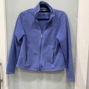 L.L. Bean Women's Blue Purple Fleece Zip Up Fleece Jacket Sz M